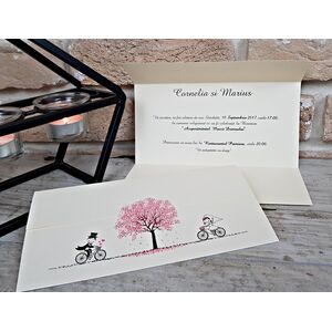 Invitatie de nunta cu biciclete cod 2714