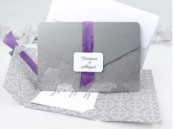 Invitatie nunta eleganta cu motive florale cod 39113