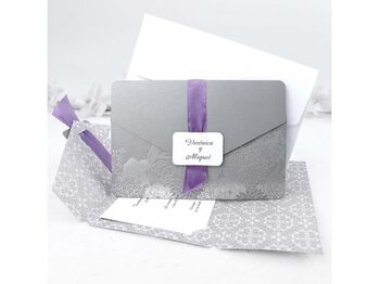 Invitatie nunta eleganta cu motive florale cod 39113