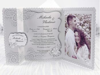 Invitatie de nunta cu poza Mirilor cod 39240