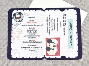 Invitatie botez pasaport Mickey cod 15705