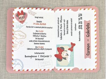 Invitatie botez pasaport Minnie cod 15706