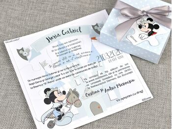 Invitatie botez cutiuta puzzle cu Mickey cod 15707