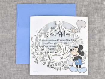 Invitatie botez eleganta Mickey cod 15710