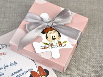 Invitatie botez cutiuta puzzle cu Minnie cod 15711