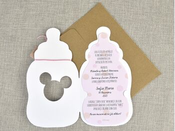 Invitatie botez biberon Baby Minnie cod 15716