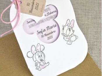 Invitatie botez biberon Baby Minnie cod 15716