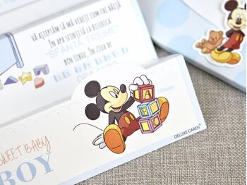 Invitatie botez Mickey, tip evantai cod 15719