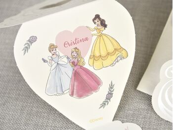 Invitatie botez cu printesele Disney in caleasca cod 15730