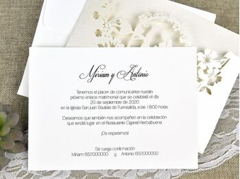 Invitatie nunta cu decupaje laser cod 39625-1