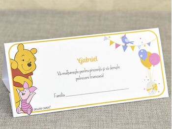 Card de masa/plic de bani botez 'Winnie the Pooh' cod 5729